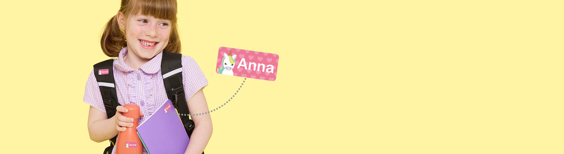 Gepersonaliseerde naamstickers voor school en dagelijks gebruik