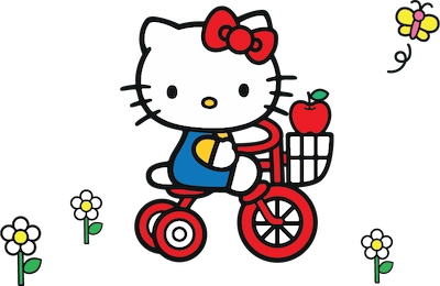 Hello Kitty cycling