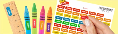 Banner met gepersonaliseerde mini-naamlabels